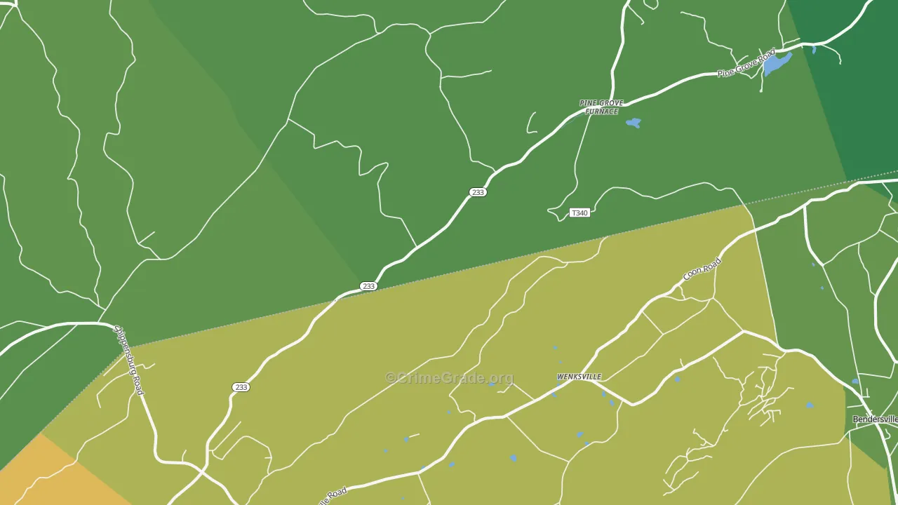 Pine Grove Furnace, PA Map of Vandalism Rates