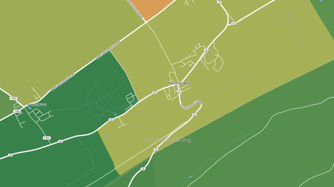 Pine Grove Mills, PA Map of Vandalism Rates