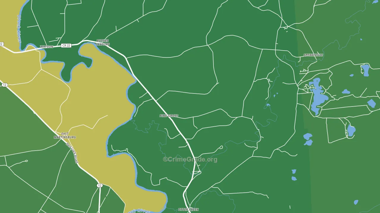 Pine Grove, NY Map of Vandalism Rates