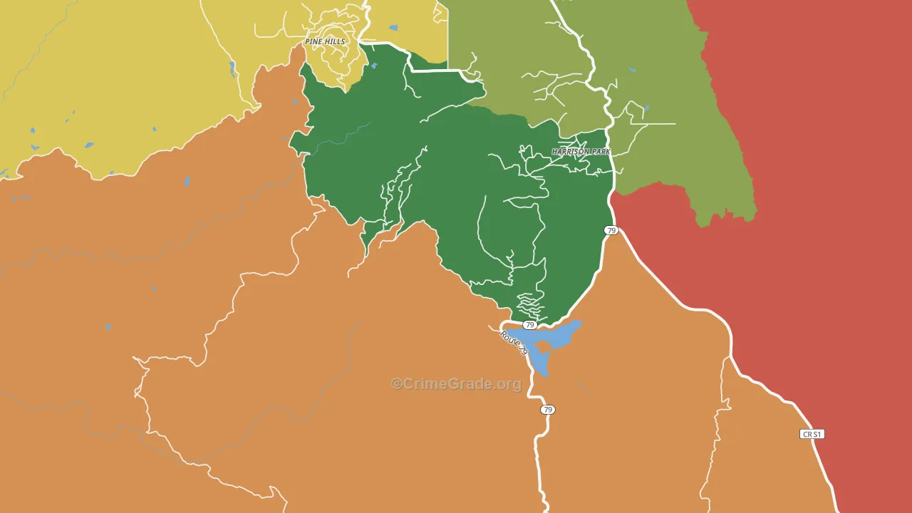 Pine Hills, CA Map of Vandalism Rates