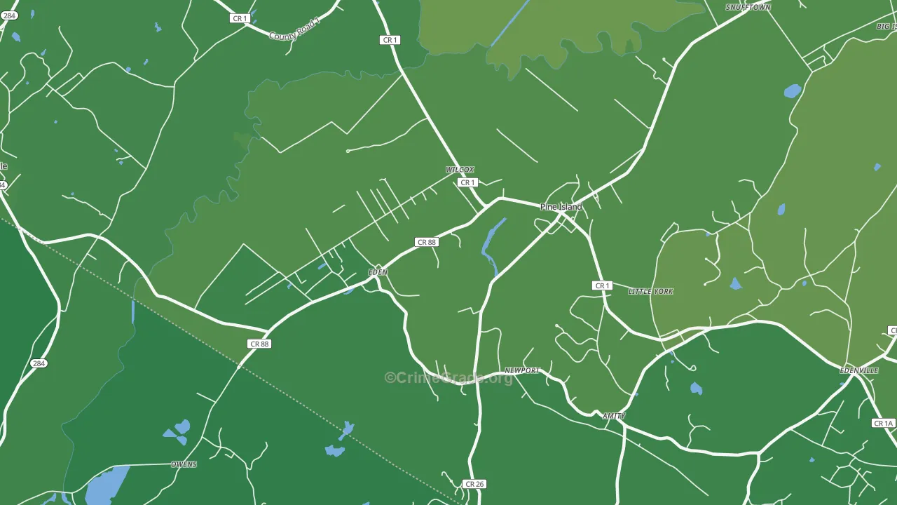 Pine Island, NY Map of Vandalism Rates