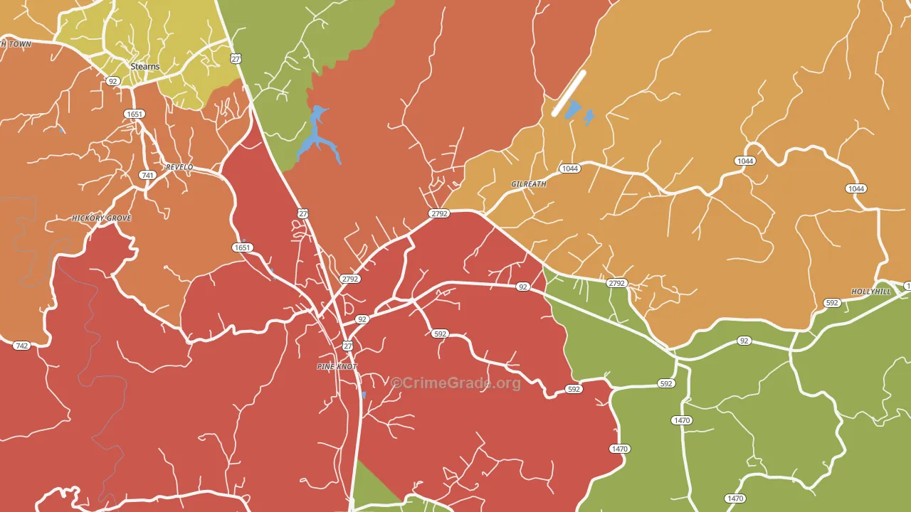 Pine Knot, KY Map of Vandalism Rates