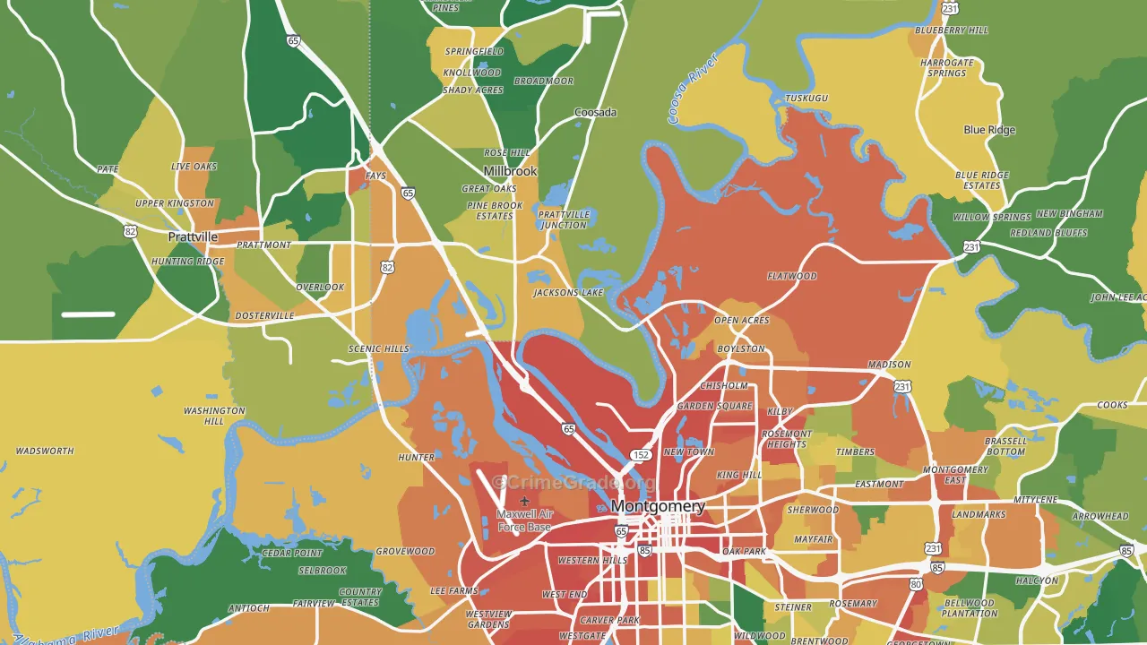 Pine Level, AL Map of Vandalism Rates