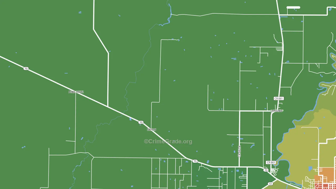 Pine Level, FL Map of Vandalism Rates