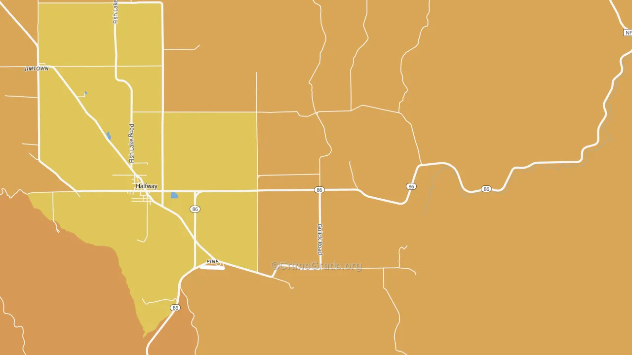 Pine, OR Map of Vandalism Rates