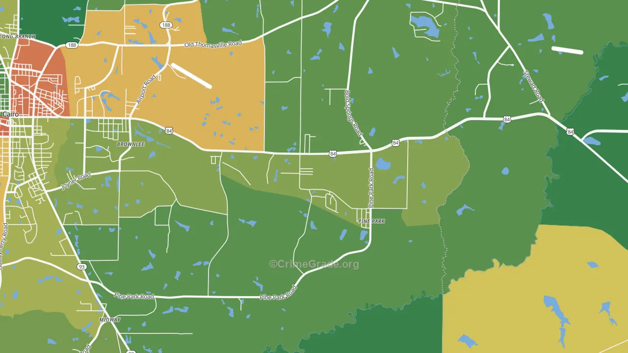 Pine Park, GA Map of Vandalism Rates