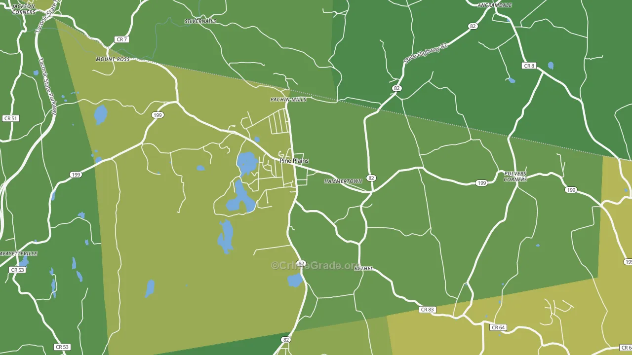 Pine Plains, NY Map of Vandalism Rates