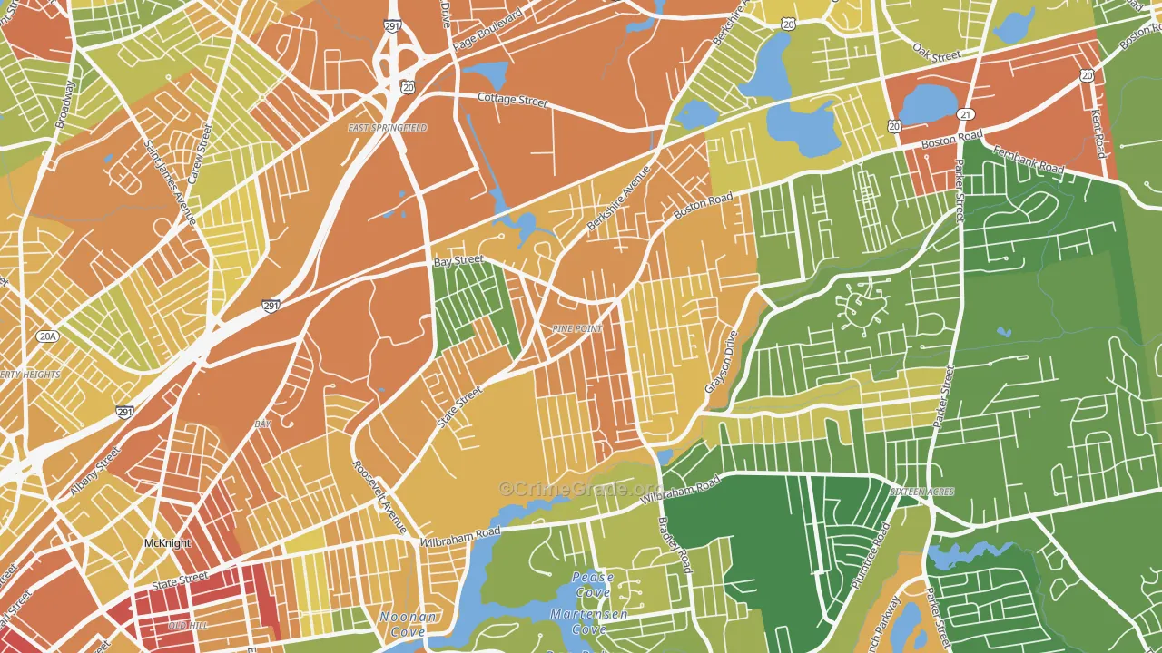 Pine Point, Springfield, MA Map of Vandalism Rates