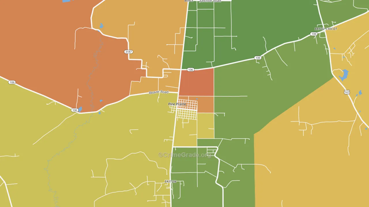 Pine Prairie, LA Map of Vandalism Rates