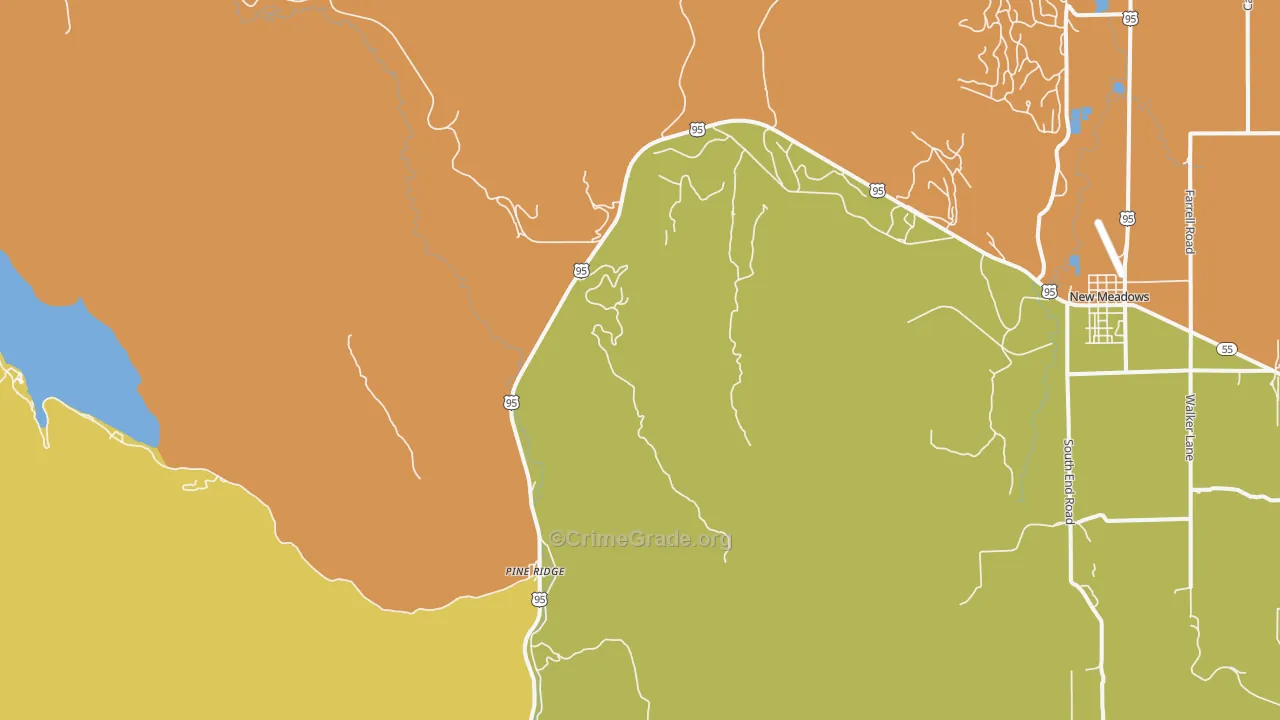 Pine Ridge, ID Map of Vandalism Rates