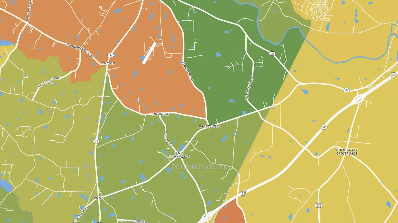 Pine Ridge, NC Map of Vandalism Rates