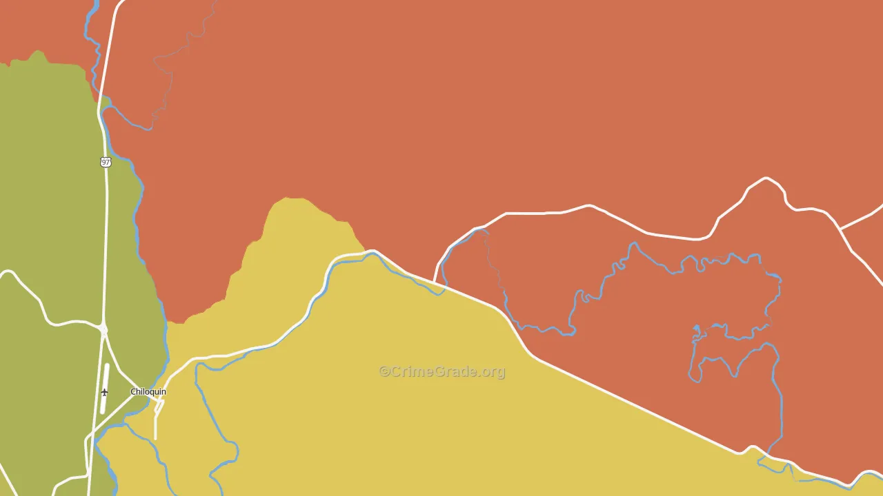 Pine Ridge, OR Map of Vandalism Rates