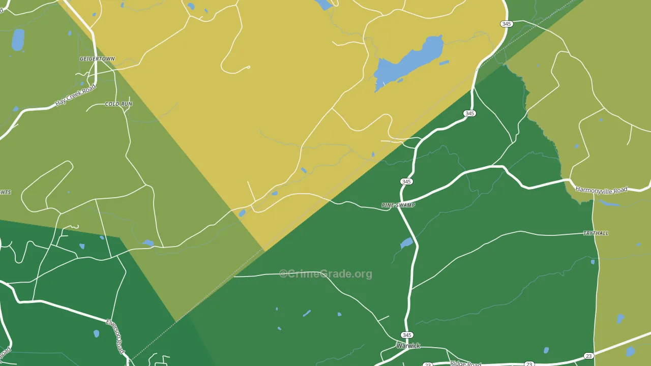 Pine Swamp, PA Map of Vandalism Rates