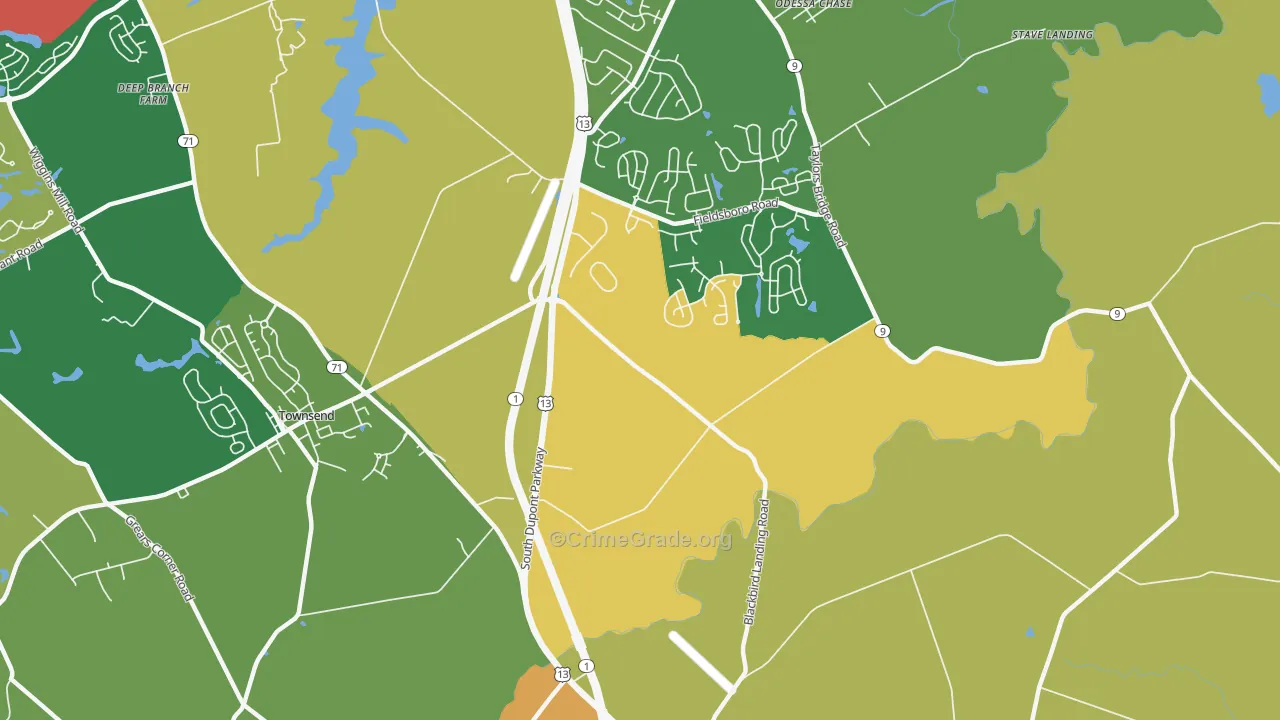 Pine Tree Corners, DE Map of Vandalism Rates
