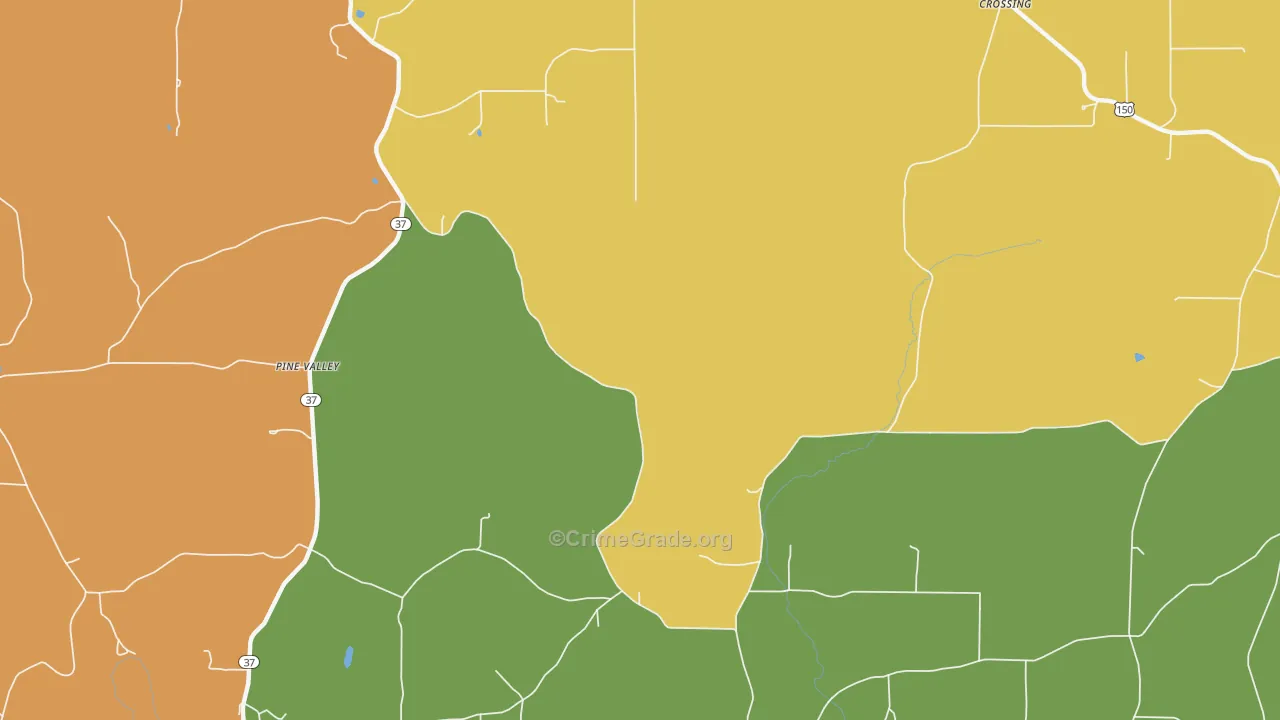 Pine Valley, IN Map of Vandalism Rates