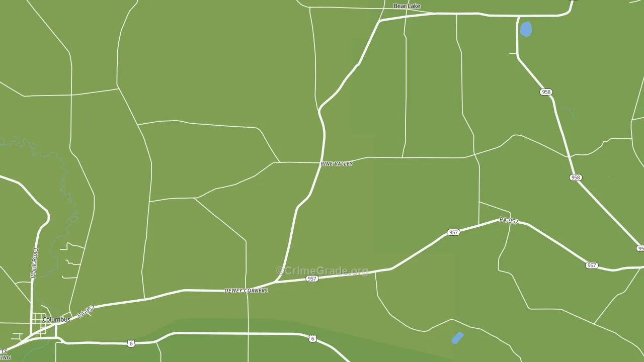 Pine Valley, PA Map of Vandalism Rates