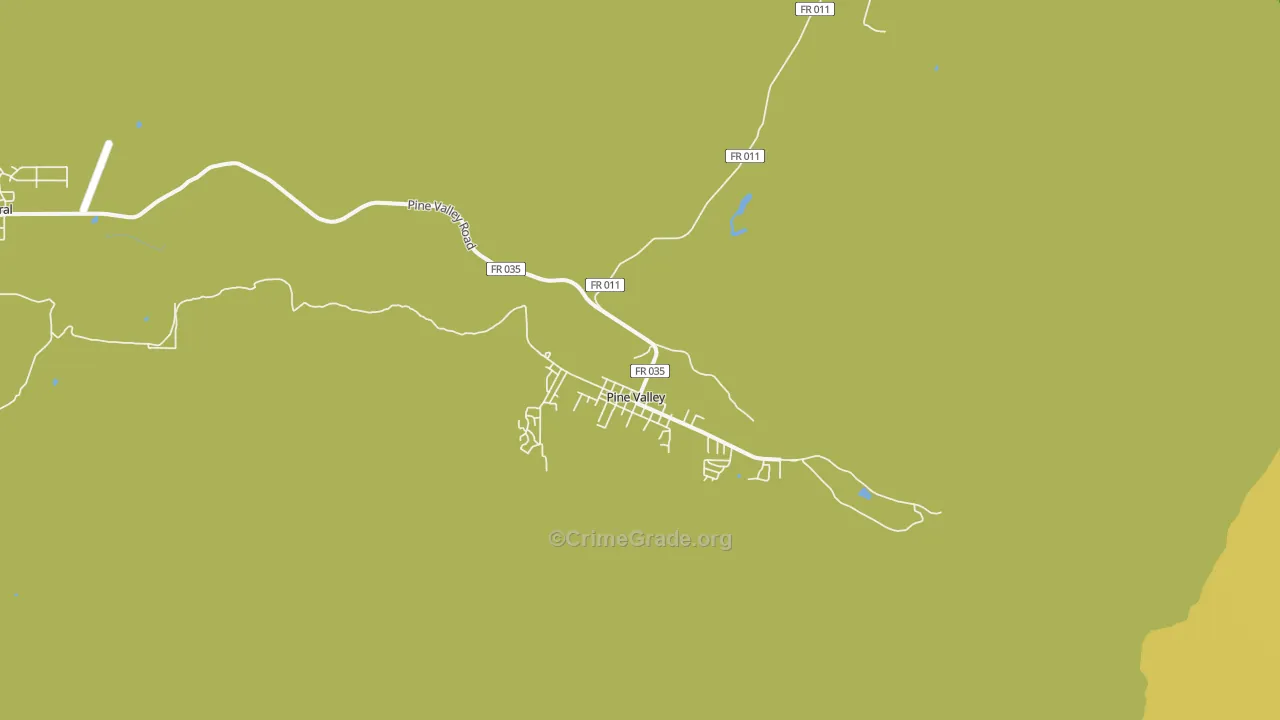 Pine Valley, UT Map of Vandalism Rates