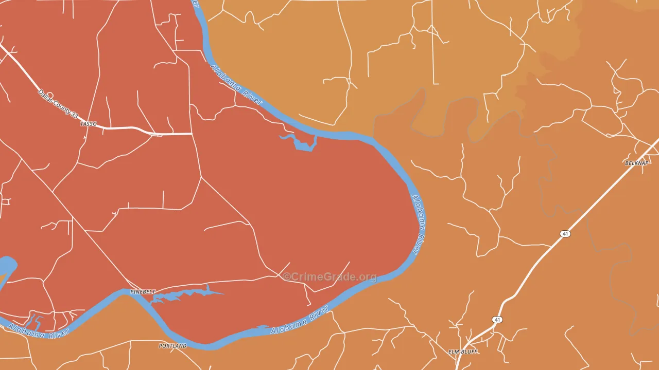 Pinebelt, AL Map of Vandalism Rates