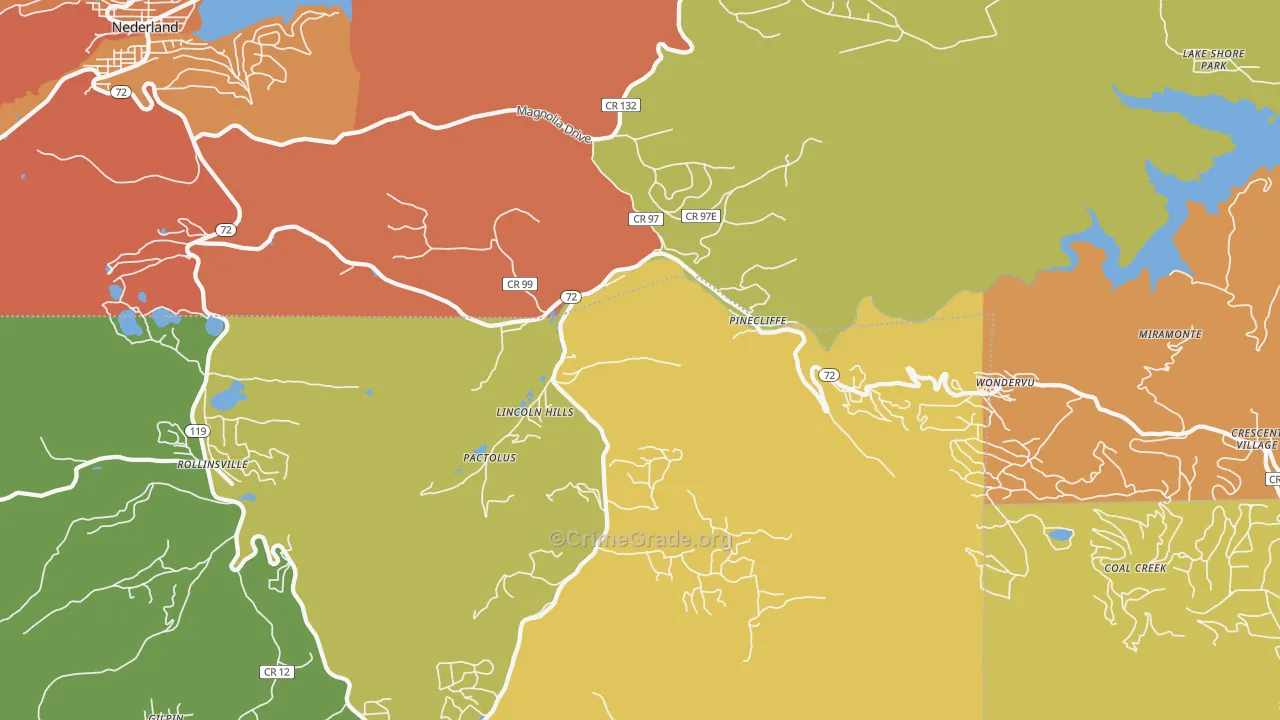 Pinecliffe, CO Map of Vandalism Rates
