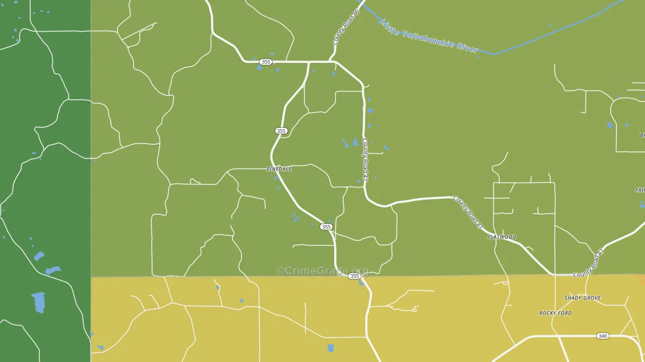 Pinedale, MS Map of Vandalism Rates