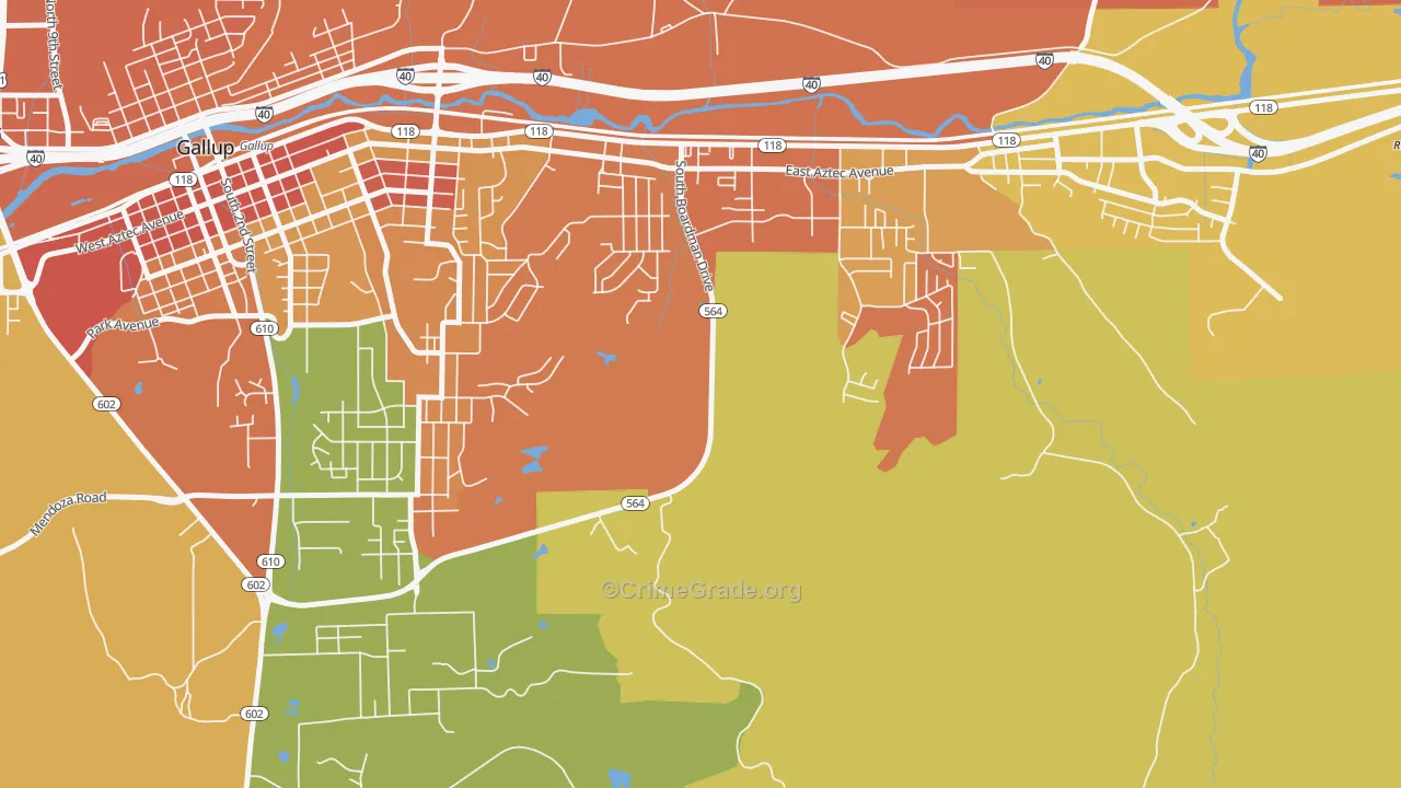 Pinedale, NM Map of Vandalism Rates