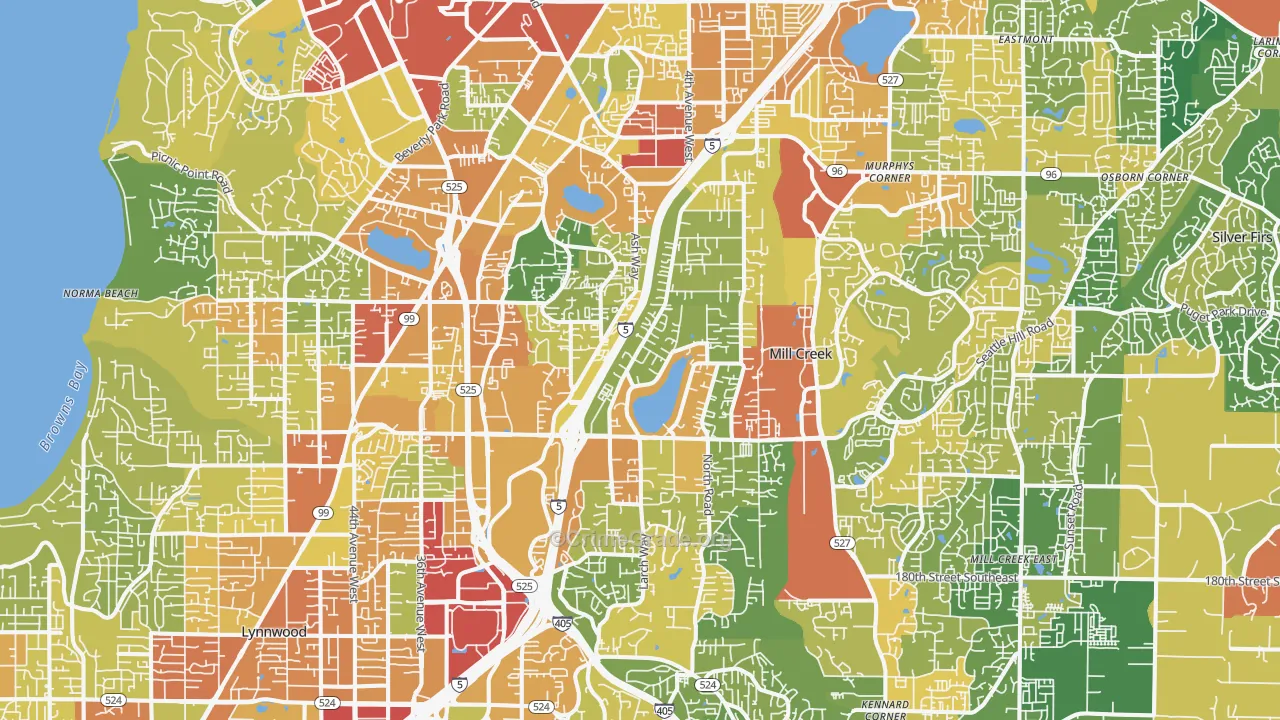 Pinehurst, Everett, WA Map of Vandalism Rates