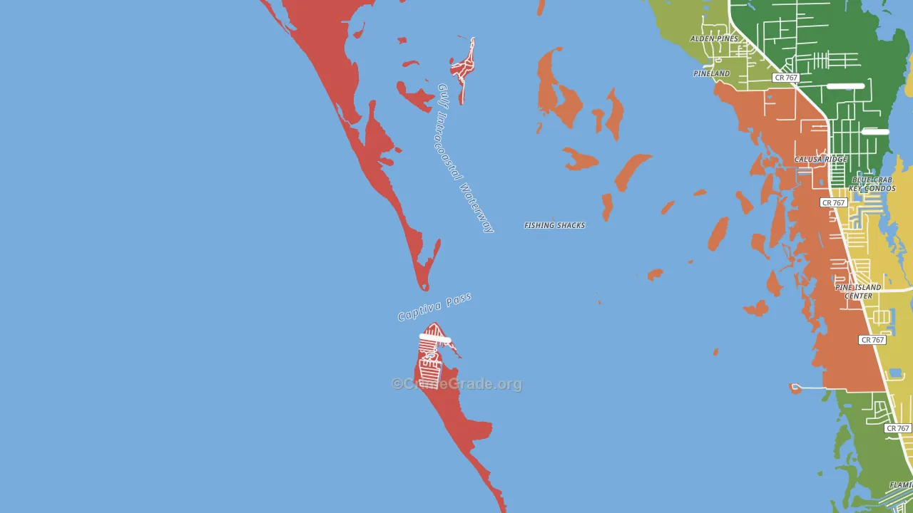 Pineland, FL Map of Vandalism Rates