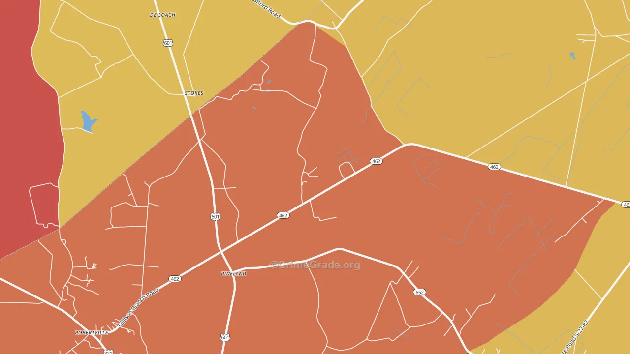 Pineland, SC Map of Vandalism Rates