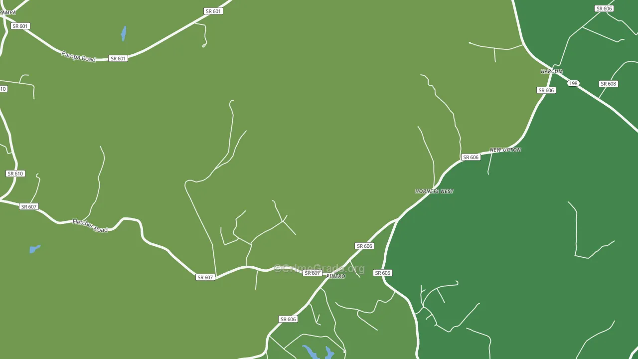Pinero, VA Map of Vandalism Rates