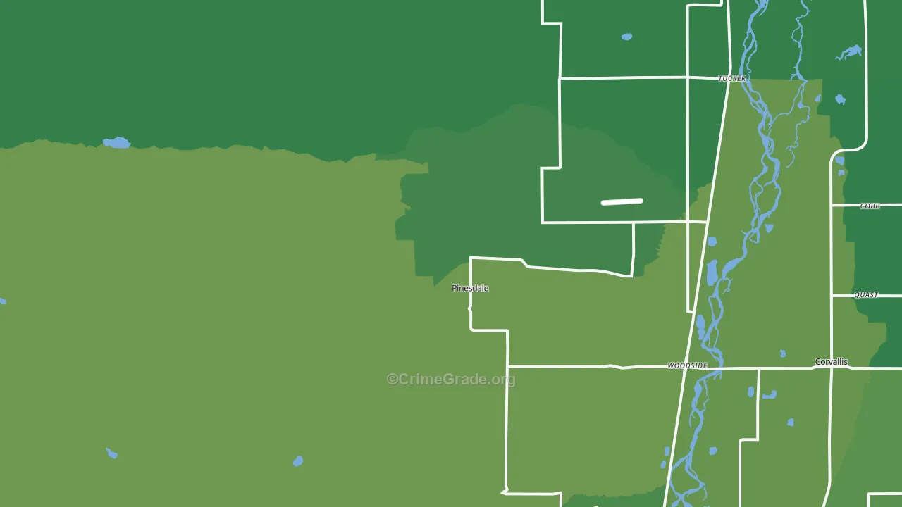 Pinesdale, MT Map of Vandalism Rates