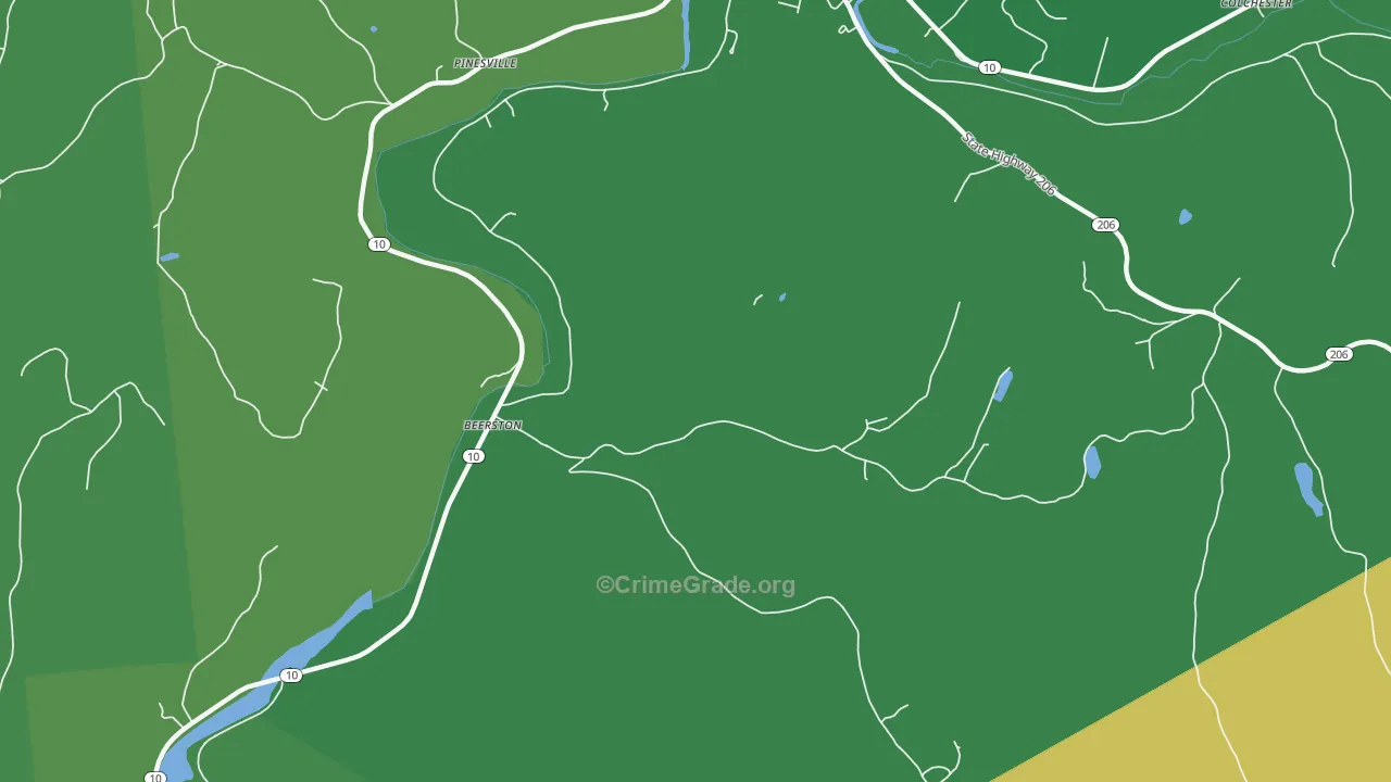 Pinesville, NY Map of Vandalism Rates