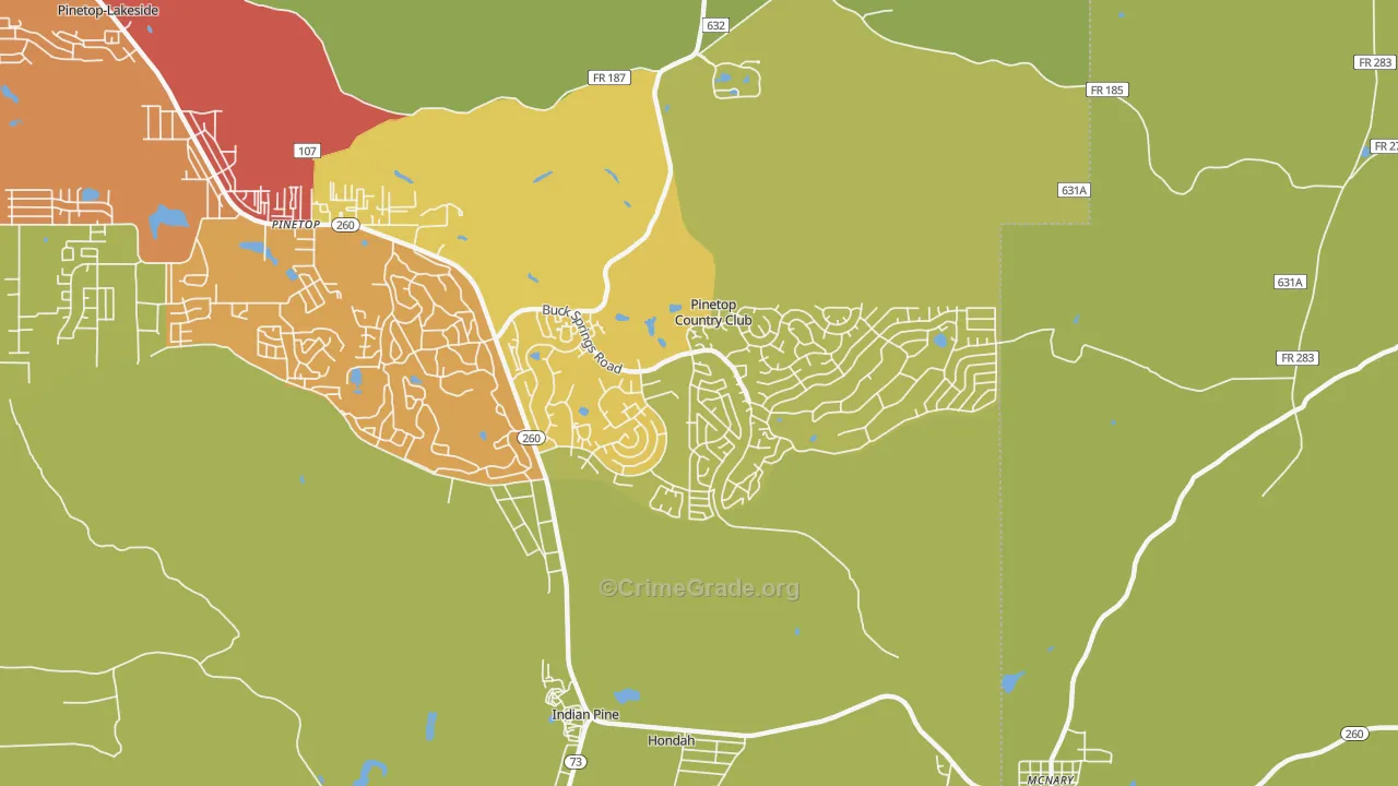 Pinetop Country Club, AZ Map of Vandalism Rates