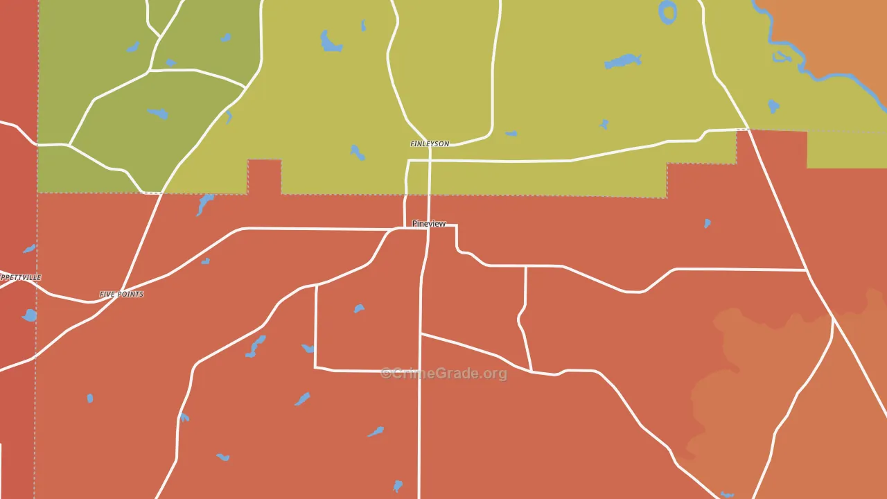 Pineview, GA Map of Vandalism Rates