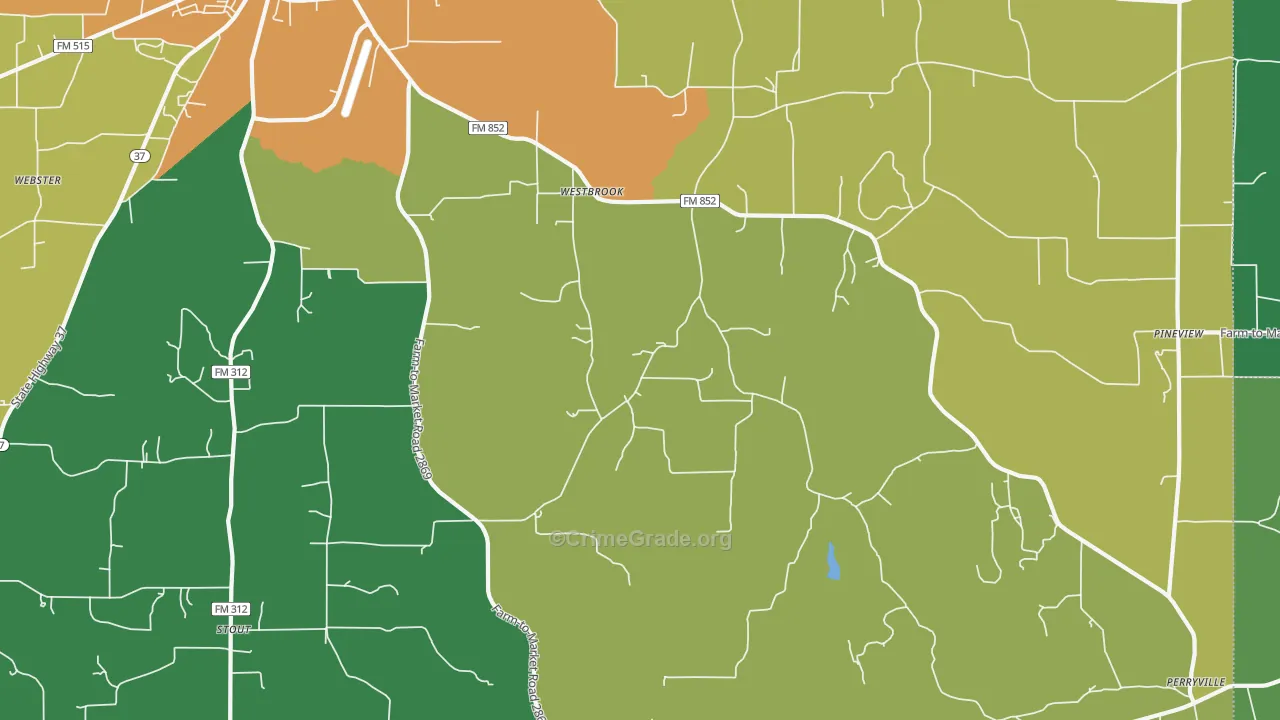 Pineview, TX Map of Vandalism Rates