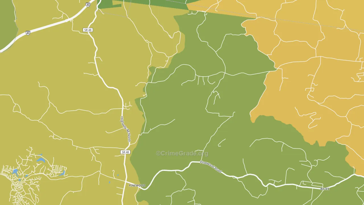Pinewood, TN Map of Vandalism Rates