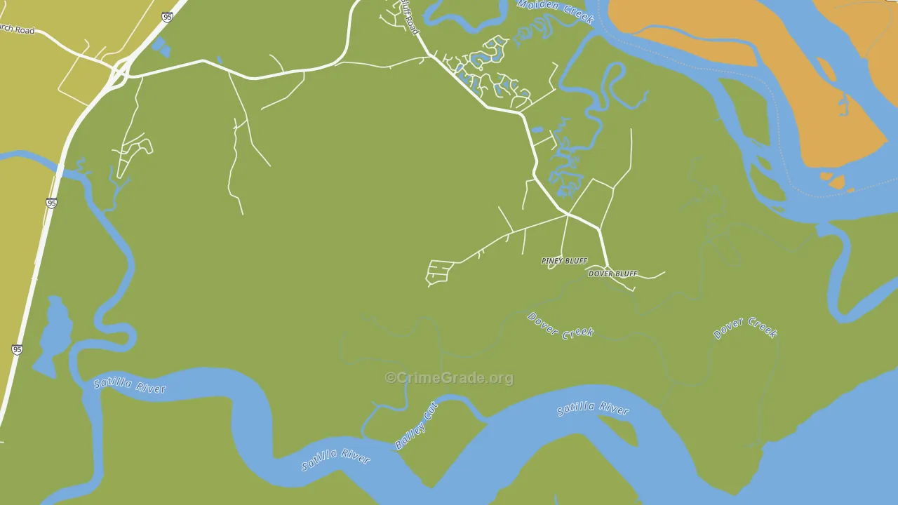 Piney Bluff, GA Map of Vandalism Rates