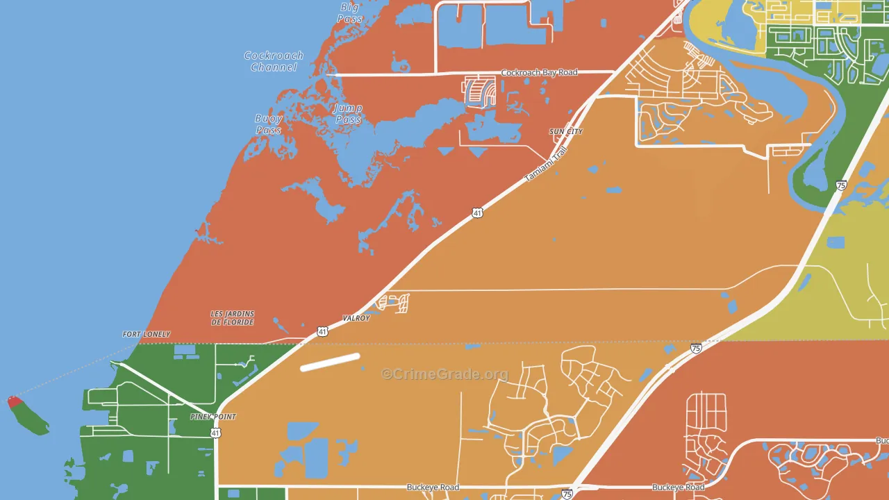 Piney Point, FL Map of Vandalism Rates