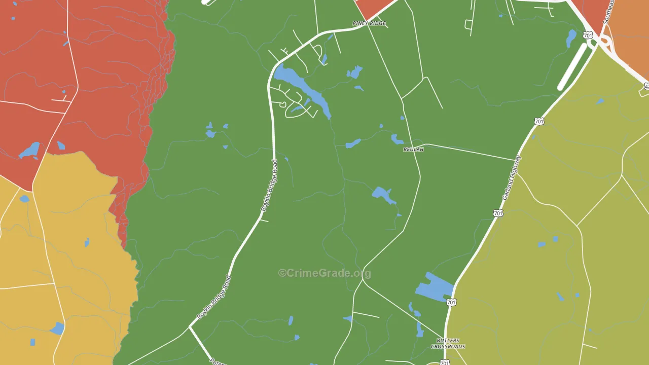 Piney Ridge, NC Map of Vandalism Rates