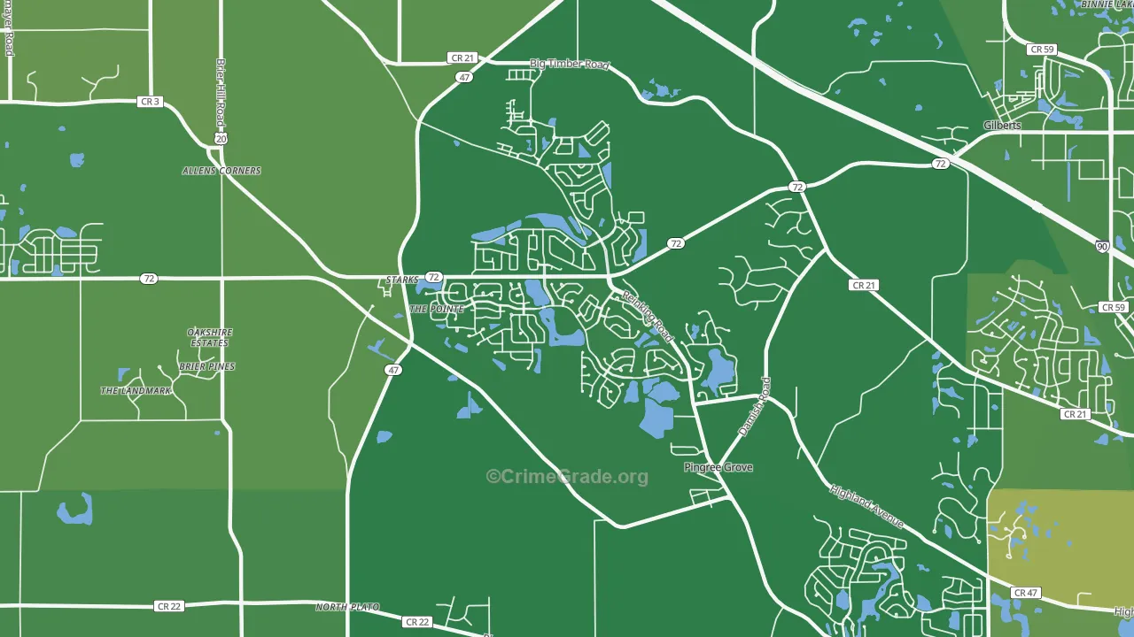Pingree Grove, IL Map of Vandalism Rates