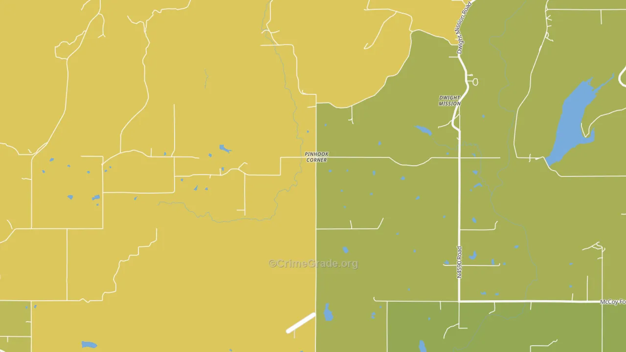 Pinhook Corner, OK Map of Vandalism Rates