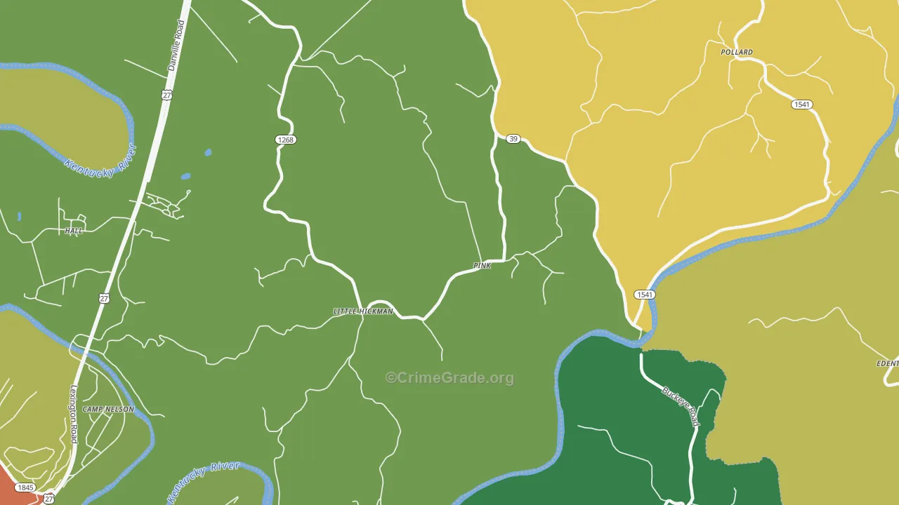 Pink, KY Map of Vandalism Rates