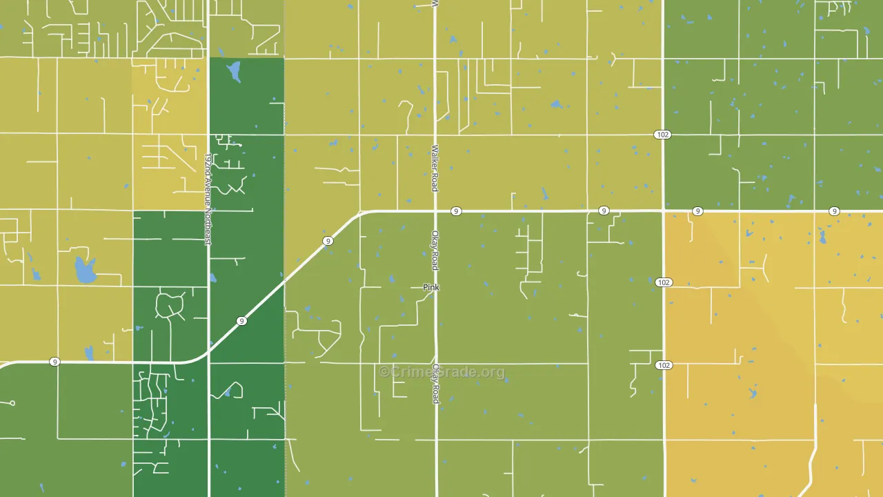 Pink, OK Map of Vandalism Rates