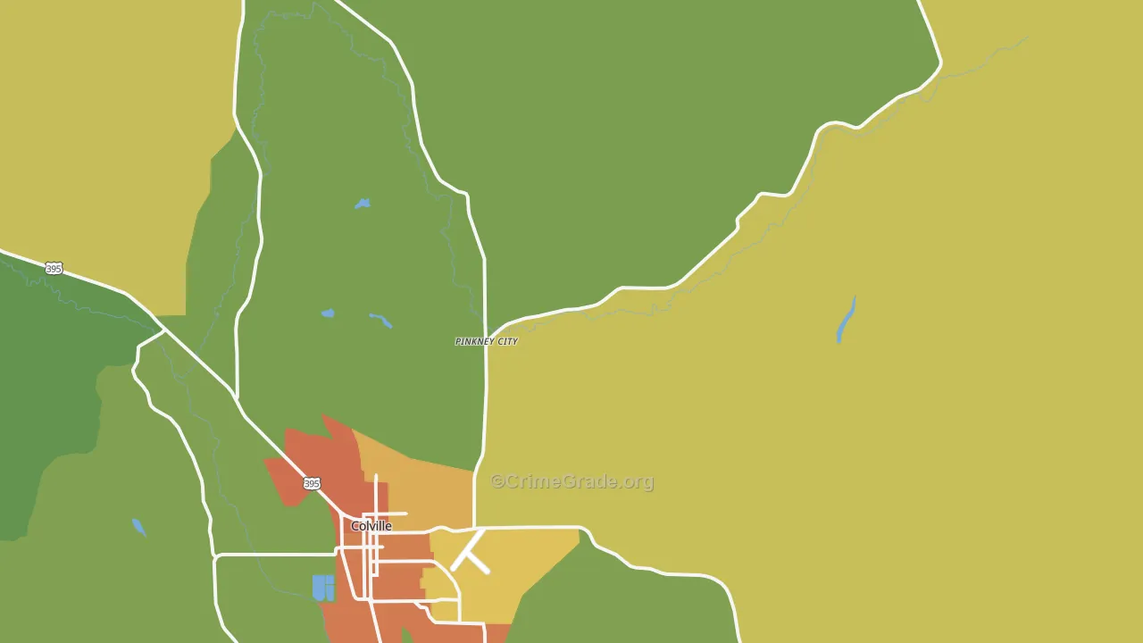 Pinkney City, WA Map of Vandalism Rates