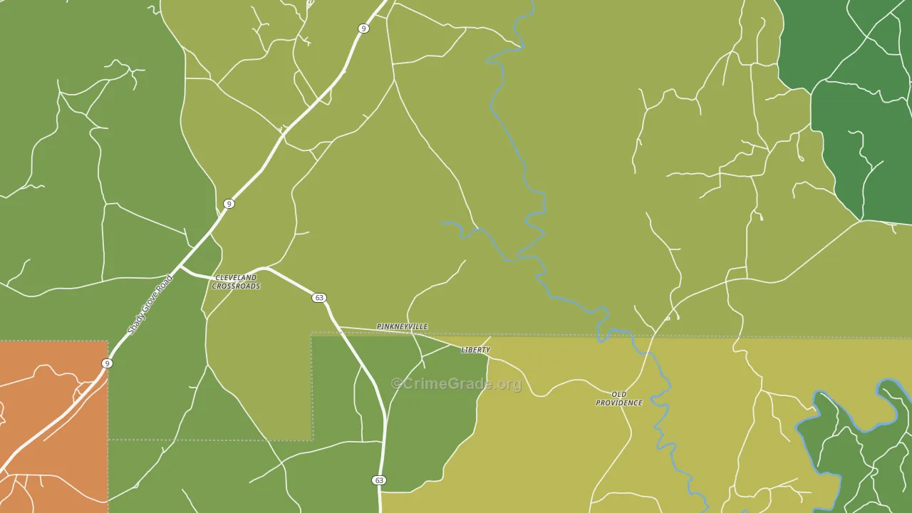Pinkneyville, AL Map of Vandalism Rates
