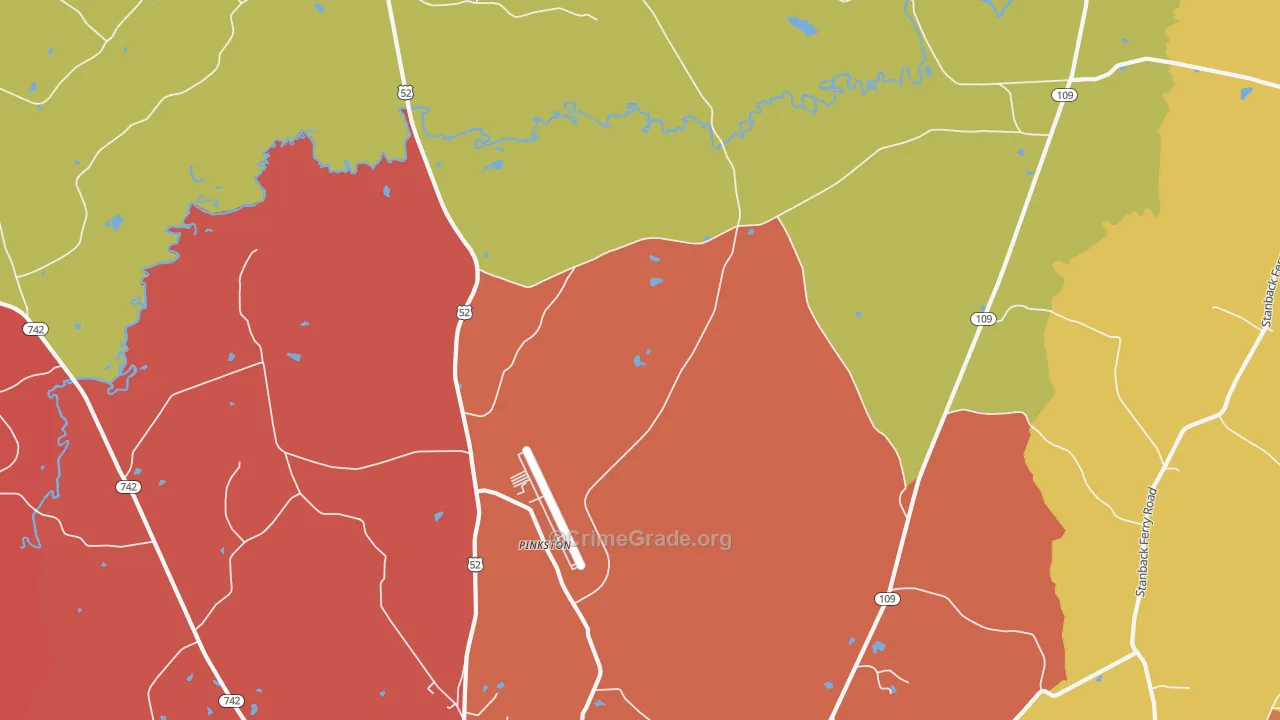 Pinkston, NC Map of Vandalism Rates
