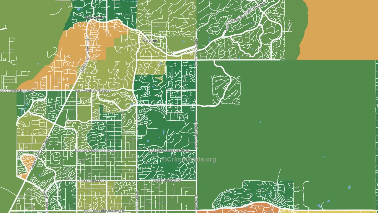 Pinnacle Peak, Scottsdale, AZ Map of Vandalism Rates