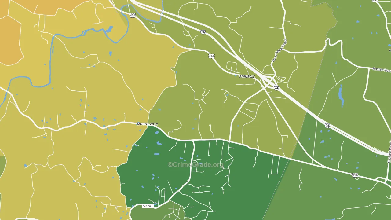 Pinnacle, TN Map of Vandalism Rates
