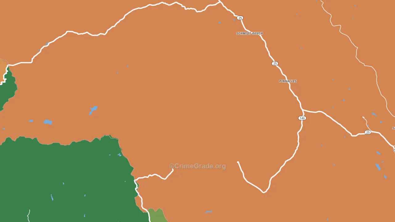 Pinnacles, CA Map of Vandalism Rates