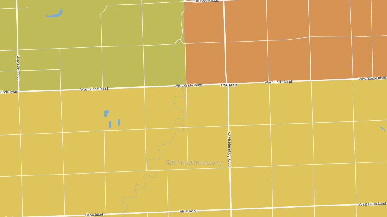 Pinnebog, MI Map of Vandalism Rates
