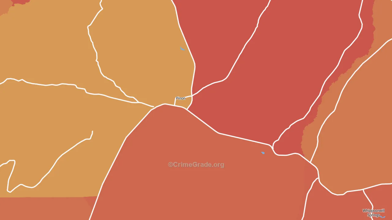 Pinon, AZ Map of Vandalism Rates